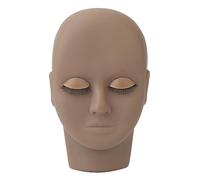 Aumotop Tête de Mannequin D'extension de Cils, Visage 3D Réaliste pour Débutants, Caoutchouc et Silicone Doux et Respectueux L'environnement, Parfait pour la Pratique du Maquillage, 17,5 X 10,7 Cm