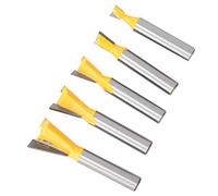 Aumotop Tête de Routeur à Queue D'aronde de qualité Supérieure, Mèche Coupe à Longue Durée Vie, Excellente Performance pour les Cadres Photo et la Ligne Plafond, Outil Travail du Bois 5 Pièces