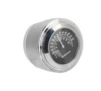 Aumotop Thermomètre de Guidon de Moto, Horloge, Jauge Température étanche en Aluminium pour Motos 7/8 à 1 Pouce, Facile à Installer, adapté la Conduite Nuit (Noir)