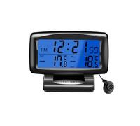 Aumotop Thermomètre Numérique D'horloge de Voiture, Moniteur de Température Compact pour Véhicule, Maison, Bureau, avec écran LCD rétroéclairé, pour Intérieur et Extérieur, Commutation 12h/24h