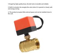 Aumotop Vanne à Bille Motorisée en Laiton, Vanne électrique Fiable à 2 Voies pour Ventilo-convecteur et Système de Contrôle de L'eau DN32 G1-1/4