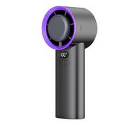 Aumotop Ventilateur de Refroidissement Portatif Rechargeable avec Refroidissement Réglable à 100 Vitesses, Vent 10 M/s pour les Voyages et le Travail (Argent Noir)