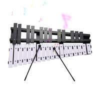 Aumotop Xylophone Pliable de Haute qualité, 30 Notes, Cadre en Bois, Barres en Aluminium pour L'éducation Musicale, l'enseignement, Le Jeu, adapté à Les âges, Léger, Portable, Noir et Blanc