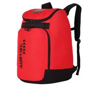AUMTISC Sac à dos pour chaussures de ski avec compartiment pour casque et sangles à dos, sac à dos de ski, sac à dos de ski avec sac pour casque, chaussures de ski, patins à glace, snowboard (rouge