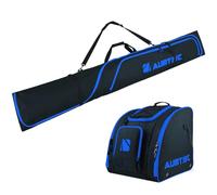 AUMTISC Sac à ski et sac à chaussures de ski, ensemble rembourré en deux pièces pour le transport de skis et chaussures de ski pour voyage aérien, sac de transport pour skis de neige pouvant