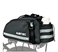 AUMTISC Sac Bicyclette pour Porte-Bagages, 15L étanche et réfléchissant Sac Bicyclette pour Porte-Bagages avec Ceinture à l'épaule et Porte-Bouteilles avec Protection Contre la Pluie