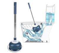 AUMUA Déboucheur à Ventouse - Déboucheur Canalisation Manuel - Power Déboucheur Ventouse pour Toilettes Bouchées, Baignoire, Lavabo, Douche (Bleu)