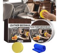 Aumude Après-shampoing de nettoyage pour cuir de voiture, nettoyage à la cire d'abeille, kit de réparation de cuir pour intérieur de voiture, kit de restauration de cuir pour sièges de voiture,