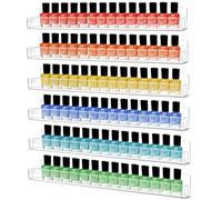 AumVum Lot de 6 étagères murales pour vernis à ongles avec inserts antidérapants amovibles, présentoir à peinture acrylique pour salon de coiffeuse, peut contenir 90 bouteilles, 38,1 cm