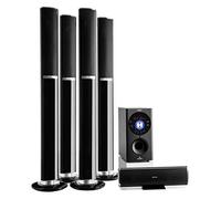 auna Areal Surround Home Cinéma 5.1 Système de sonorisation Home Cinéma 5.1 avec 145 W RMS Caisson de basses Side Fire 16,5 cm (6,5") Bassreflex Bluetooth Noir