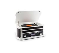 auna Belle Epoque 1908 DAB Chaîne stéréo Rétro Platine vinyle DAB+ Bluetooth FM USB CD MP3 blanc