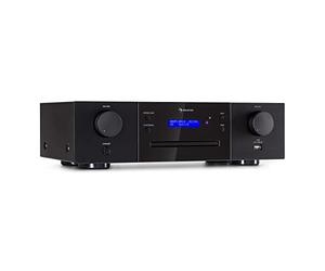 Auna CD-1000 DG, Lecteur CD HiFi, USB, MP3, télécommande, Lecteur CD avec écran LED, récepteur CD Aluminium, Noir