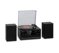 Tourne-disque disque avec haut-parleur, lecteur CD, radio USB et DAB, design rétro, lecteur vinyle moderne, Bluetooth
