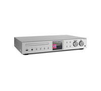 AUNA iTuner CD Récepteur HiFi - Tuner Internet Radio, Tuner HiFi, Radio FM, Dab+, Lecteur CD, Connexions Multiples, WiFi, Spotify Connect, UNDOK, USB - no Bluetooth, Argent