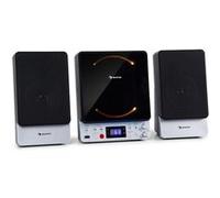 auna Microstar - Micro chaîne verticale , lecteur CD , Bluetooth & USB , télécommande - Argent Argent G
