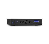 Auna Mini amplificateur stéréo HiFi - Amplificateur Hi-Fi avec régulateur des basses et des aigus - Amplificateur audio 2 canaux - Amplificateur stéréo et haut-parleur avec télécommande et radio DAB