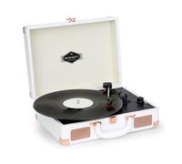 Auna Platine Vinyle Bluetooth, Tourne Disque Vinyle USB avec Haut Parleur, Tourne-disques Audio 33 Tours, Chaine HiFi avec Platine Lecteur Vinyles Vintage Meuble Portable