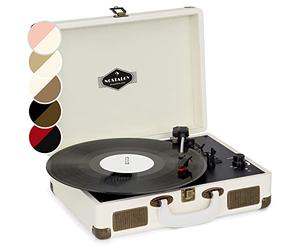 Auna Platine Vinyle Bluetooth, Tourne Disque USB avec Haut parleur, Tourne-disques Audio 33 tours, Chaine Hifi, Lecteur Vintage Meuble Portable