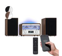 Auna Radio Portable Bluetooth, Poste Radio Numérique Dab/Dab+/FM/Streaming, Puissante de 25W avec Hauts-parleurs Stéréo Détachables, Écran LCD, Télécommande, MP3, Port USB, Alimentation Secteur