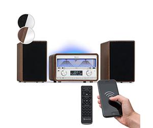 Auna Radio portable Bluetooth, station de radio numérique Dab/Dab+/FM/Streaming, puissante radio 25W avec haut-parleurs stéréo détachables, écran LCD, télécommande, MP3, port USB, alimentation réseau