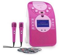Auna Screenstar - Chaîne Karaoké avec caméra - lecteur cd usb sd mp3 + 2 micros +3 cd+g - rose G