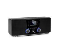 auna Stockton Micro chaîne stéréo - 20W Max. (2X 5W RMS), Dab+, Tuner Radio FM, Fonction RDS, Lecteur CD, Bluetooth, Port USB, AUX-in, écran OLED, X-Bass, EQ, minuterie, Fonction réveil, Noir