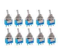Aundhegrtt 10 Pièces Interrupteur à Bascule ON-On 3 Broches 2 Positions à Verrouillage 125V/6A 250V/3A Interrupteur Bouton D'Alimentation pour Voiture -102
