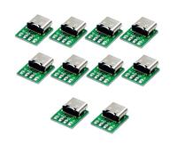 Aundhegrtt 10PCS Carte de Test Breakout 16 Broches USB 3.1 Type-C 10PCS Connecteur USB 3.1 Type C 16 Broches Carte PCB de Test pour Transfert de Données de Câble de Ligne de Charge