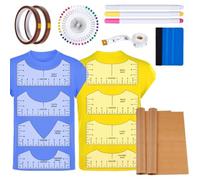Aundhegrtt 18 Accessoires de Sublimation, Guide de Réglage pour T-Shirt, Outil D'Alignement en Vinyle, Accessoires pour Presse à Chaud, Feuille Antiadhésive