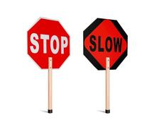 Aundhegrtt 2 Panneaux de Signalisation " Stop " et " Ralentir " Double Face, Réfléchissants, Octogonaux, en Aluminium Antirouille, 13 X 13 Pouces