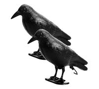 Aundhegrtt 2PCS Leurres de Corbeaux, Corbeaux Factices pour Dissuasion des Oiseaux - Éloigne Les Oiseaux de, Patio, Porche, Balcon, Toit, Piscine, Décoration de Jardin