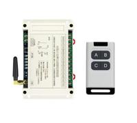 Aundhegrtt 300M AC100V-400V 4CH Télécommande sans 30A Interrupteur de Porte de Garage Transmetteur Relais D'Interrupteur LED + Récepteur 433MHz