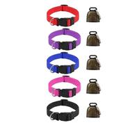 Aundhegrtt 5 Pack de Colliers pour Chèvres avec Cloches, pour et Moutons, Cloches en Cuivre, Anti-Perte pour Animaux de Compagnie, Cloche en Bronze Bruyante.