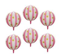 Aundhegrtt 6 PCS Ballons Ronds 4D de 22 Pouces, Ballons en Étoile pour Décorations de Cirque, Rose.