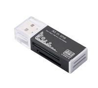 Aundhegrtt Adaptateur de Mémoire USB 2.0 Lecteur de Carte 4 en 1 Lecteur de Carte Multi-Cartes pour Memory Stick T-Flash/M2/MS Carte Noir