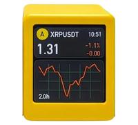Aundhegrtt Affichage en Temps Réel des Cours des Cryptomonnaies - Écran de Cotation Bitcoin WiFi - Mini Moniteur de Marché - Jaune