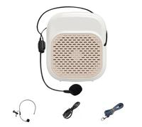Aundhegrtt Amplificateur Portable Haute Capacité avec Microphone Casque pour l'enseignement en es Enseignants - Blanc