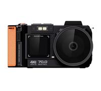 Aundhegrtt Appareil Photo Numérique 4K UHD 70MP avec Mise au Point Automatique, Écran Double, WiFi, Monoculaire avec Filtres, Flash, Objectif Grand Angle et Zoom 50X.