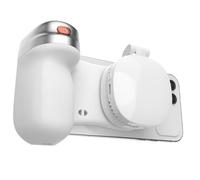 Aundhegrtt Bâton à Selfie Portable Magnétique Bluetooth avec Prise en Main pour Photographie, Grip à Selfie avec Lumière LED, Design Ergonomique, Blanc.