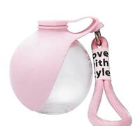 Aundhegrtt Bouteille à Boire pour Chiens avec Bol en Silicone 285ml, Bouteille d'eau Étanche pour et Chiens, Distributeur Portable pour L'Extérieur Rose
