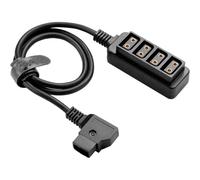 Aundhegrtt Câble d'alimentation Répartiteur à 4 Ports, Câble de Chargeur à Prise D Compatible avec Les Batteries à Monture V, Câble Adaptateur Secteur pour Appareil Photo