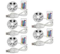Aundhegrtt Câble de Commutation USB Blanc et Télécommande Inclus dans le Panneau LED RGB à Gradient de Couleur de 5PCS, 38MM, DC5V.