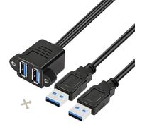 Aundhegrtt Câble USB 3.0 Double Câble D'Extension USB 2.0 A Mâle à 2 Ports Câble D'Extension USB 3.0 Mâle à pour la Famille, la Classe, Les Conférences, Les Divertissements et d'autres Oc