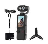 Aundhegrtt Caméra de Sport Portable Q8 Caméra d'action Extérieure à Main Caméra de Poche Portable 32G A