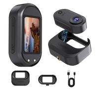 Aundhegrtt Caméra Miniature Magnétique 2,7K de 1,47 Pouce avec Chargement par Pouce - Caméscope HD pour Animaux de Compagnie - Enregistrement Occasionnel - Caméra de Sport en Extérieur