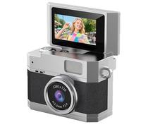 Aundhegrtt Caméra Numérique avec Écran Selfie Flip de 0,96", Mini Rétro CCD, Enregistrement Vidéo 1080P, Lumière LED de Remplissage pour Étudiants, Noire.