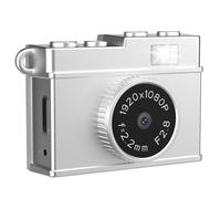 Aundhegrtt Caméra Numérique Mini Autofocus Vintage Enregistrement Vidéo HD 1080P Portable Rétro Compacte pour Enfants Vloggers Écran Blanc