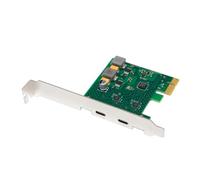 Aundhegrtt Carte D'Extension PCI-E 2 Ports Type-C, Carte Adaptatrice 2x5 Gbit/S, Carte D'Extension PCIe USB 3.2 Gen1 Auto-Alimentée