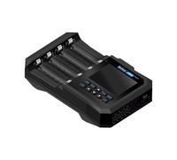 Aundhegrtt Chargeur de Batterie Li-ION 18650, Testeur de Batterie, Charge Intelligente à 4 Emplacements, Compatible Bluetooth