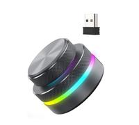 Aundhegrtt Clavier à Double Bouton à Trois Modes avec Éclairage RGB, Contrôle de Direction Inversée, Réglage du Volume Bluetooth par Bouton, Gris.